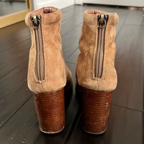 Jeffrey Campbell Rumble Block Heeled Suede Booties (Taupe) - Picture 4 of 6